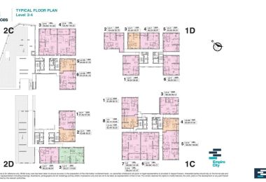 Mặt bằng chi tiết toà T1c T1d T2c T2d khu Tilia Empire city