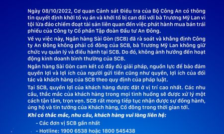 SCB THÔNG TIN VỀ SAI PHẠM CỦA CÔNG TY AN ĐÔNG