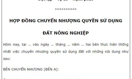 Giấy chuyển nhượng đất