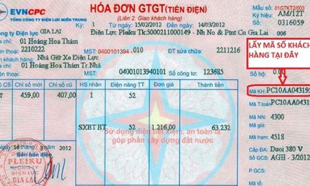 Hóa đơn tiền điện 