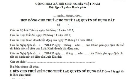 Hợp đồng thuê đất 