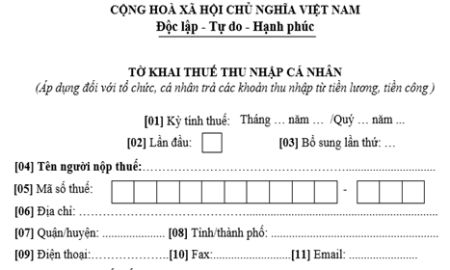 Kê khai thuế thu nhập cá nhân