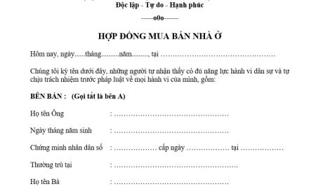 Hợp đồng mua bán đất