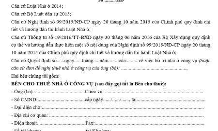 Mẫu hợp đồng thuê nhà