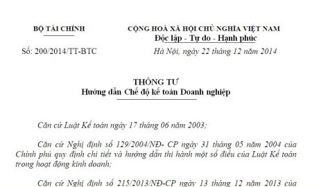 Thông tư 200 của Bộ Tài chính - Một bước ngoặt quan trọng trong cải cách